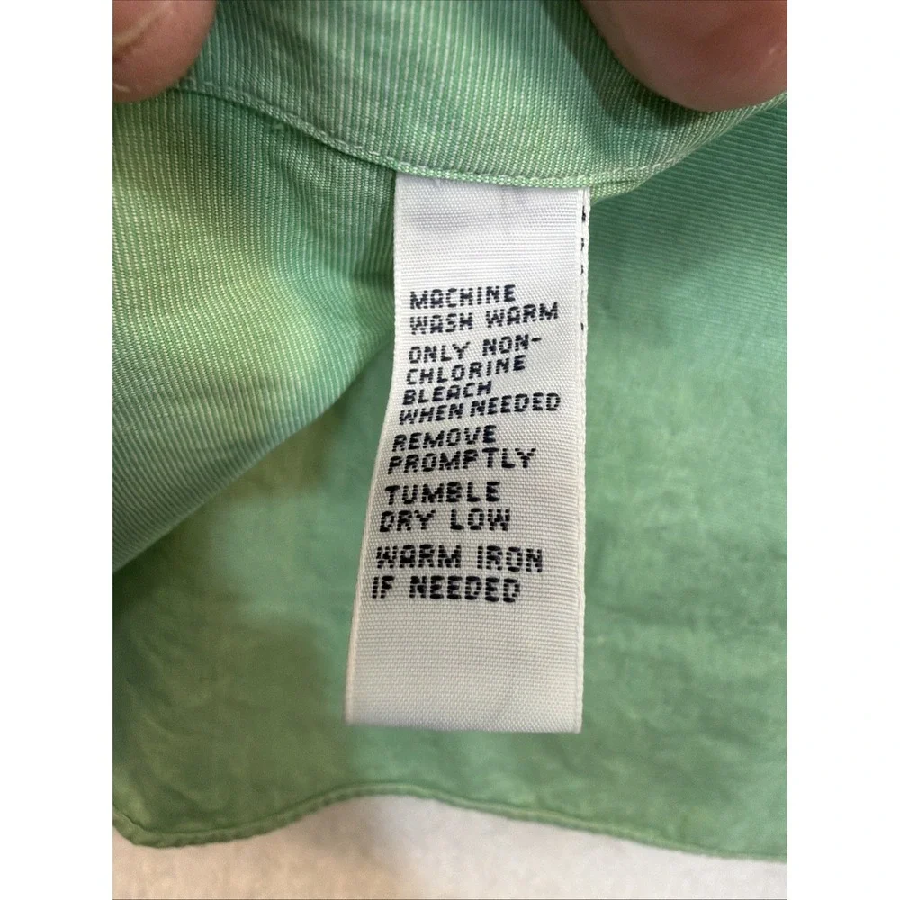 Polo Ralph Lauren Men Green Classic Fit LS Shirt Size 15 32/33